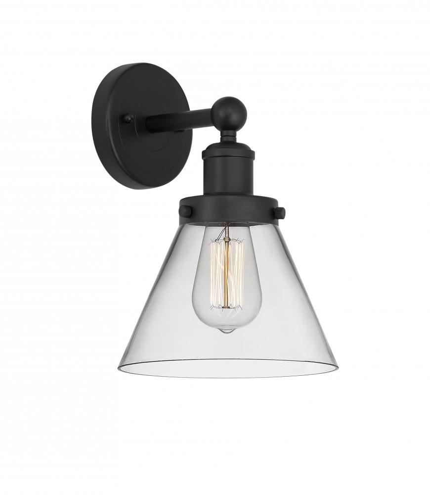 Cone - 1 Light - 8 inch - Matte Black - Sconce