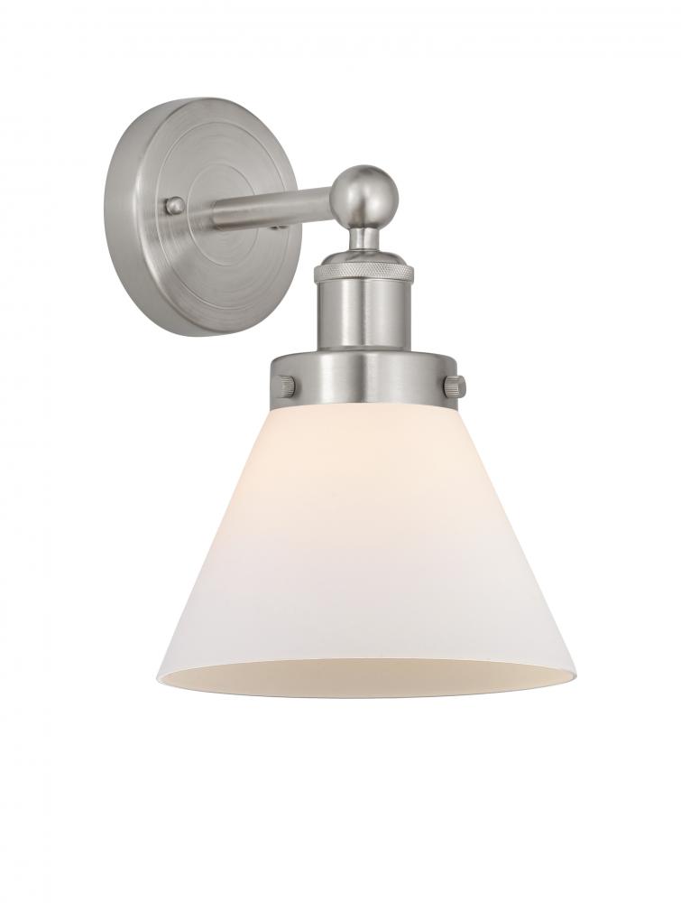 Cone - 1 Light - 8 inch - Brushed Satin Nickel - Sconce