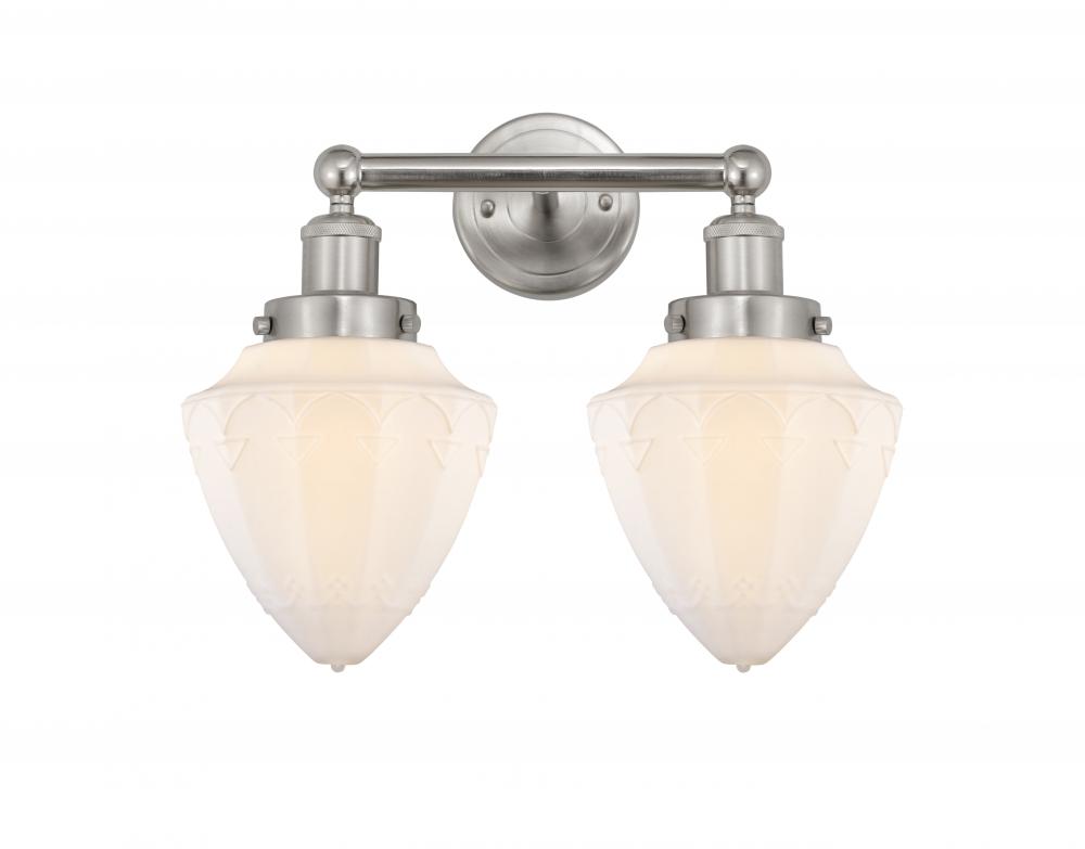 Bullet - 2 Light - 15 inch - Brushed Satin Nickel - Bath Vanity Light