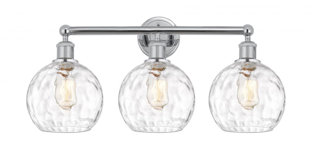 Athens Water Glass - 3 Light - 26 inch - Polished Chrome - Bath Vanity Light