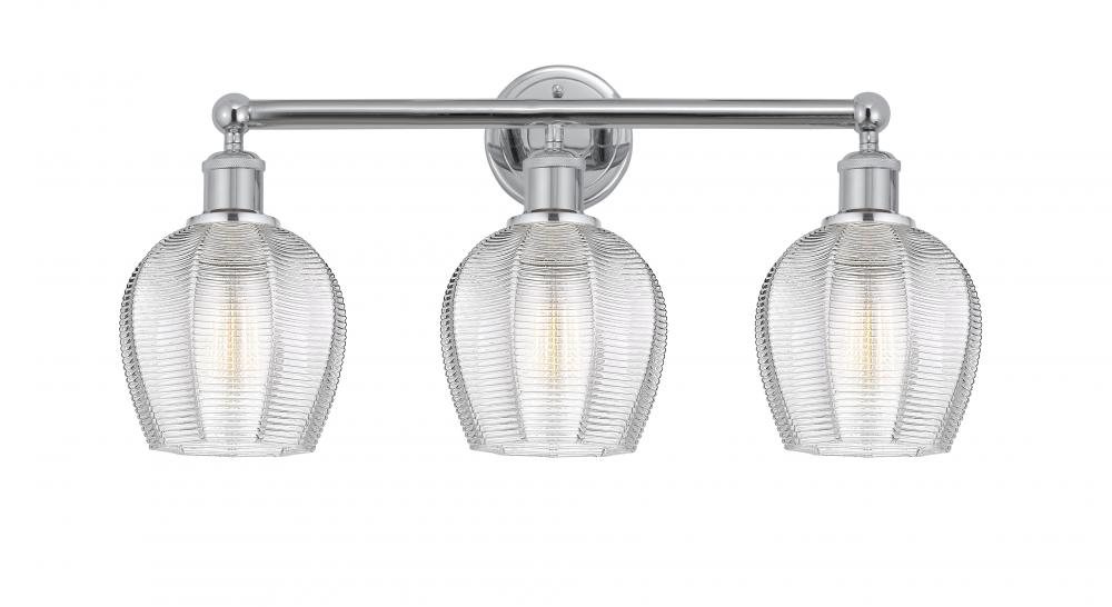 Norfolk - 3 Light - 24 inch - Polished Chrome - Bath Vanity Light