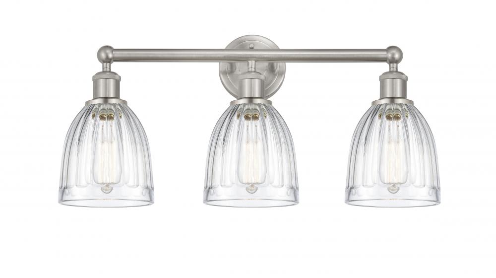 Brookfield - 3 Light - 24 inch - Brushed Satin Nickel - Bath Vanity Light