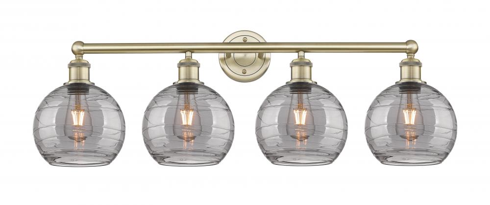 Athens Deco Swirl - 4 Light - 35 inch - Antique Brass - Bath Vanity Light