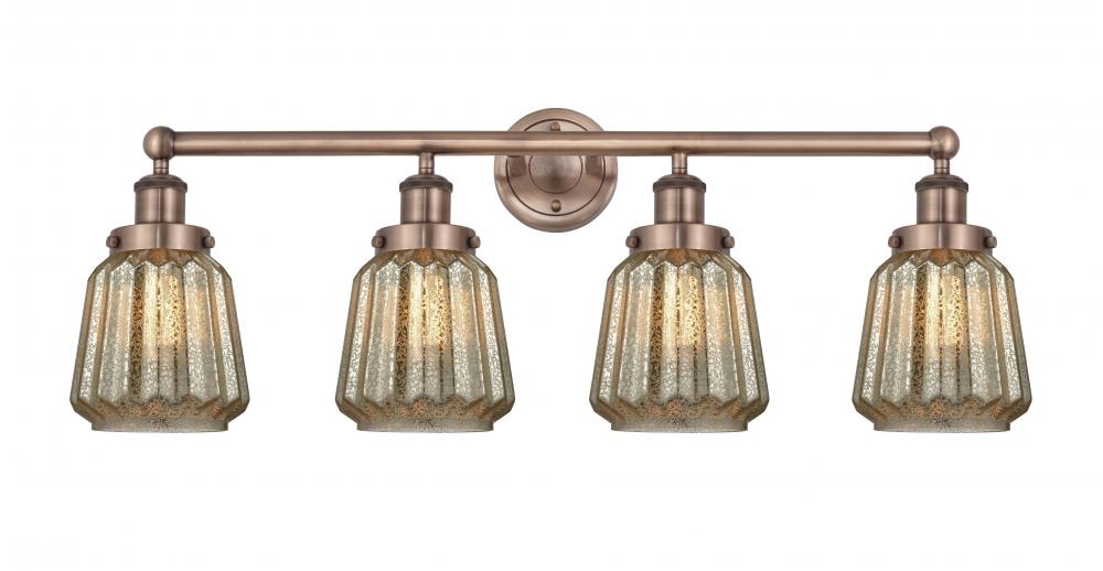 Chatham - 4 Light - 34 inch - Antique Copper - Bath Vanity Light