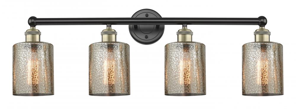 Cobbleskill - 4 Light - 32 inch - Black Antique Brass - Bath Vanity Light