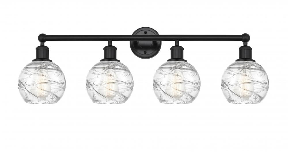 Athens Deco Swirl - 4 Light - 33 inch - Matte Black - Bath Vanity Light