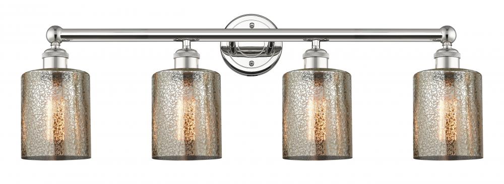 Cobbleskill - 4 Light - 32 inch - Polished Nickel - Bath Vanity Light