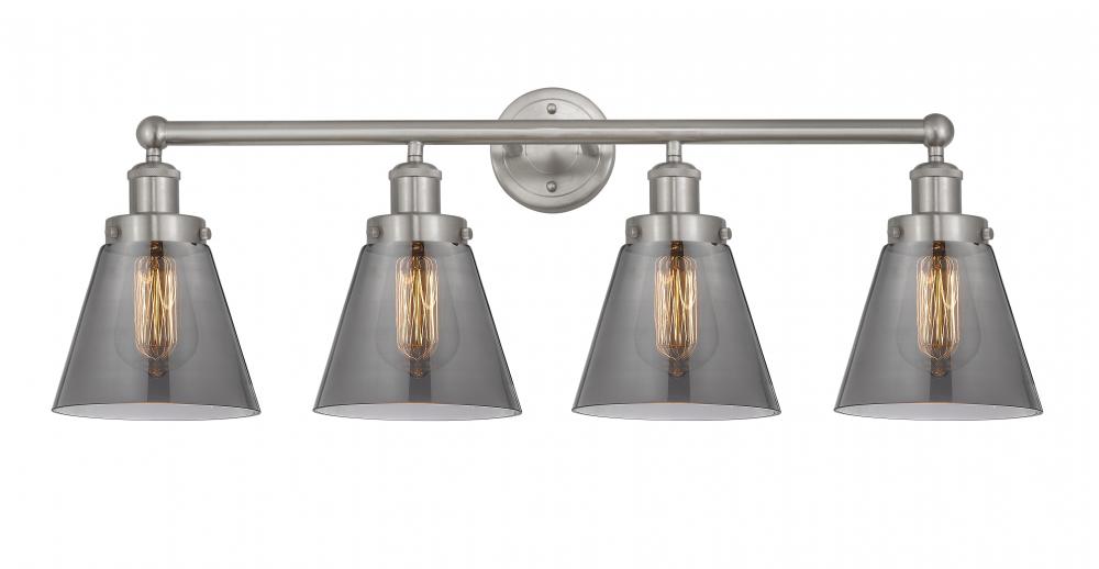 Cone - 4 Light - 33 inch - Brushed Satin Nickel - Bath Vanity Light