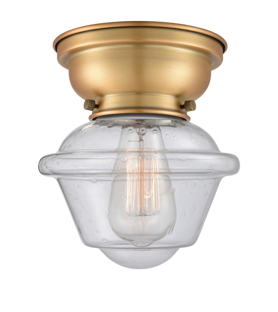 Oxford - 1 Light - 8 inch - Brushed Brass - Flush Mount