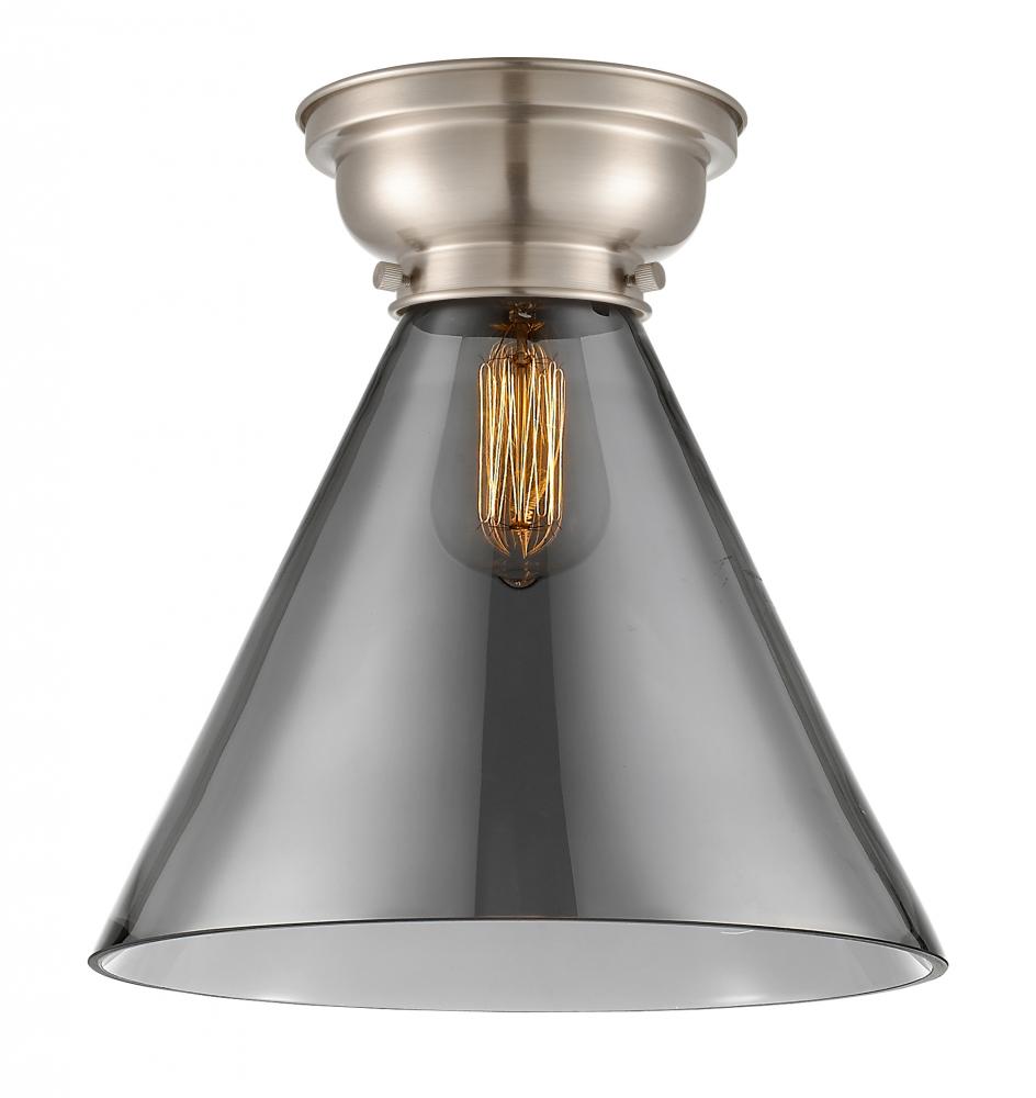 Cone - 1 Light - 12 inch - Brushed Satin Nickel - Flush Mount