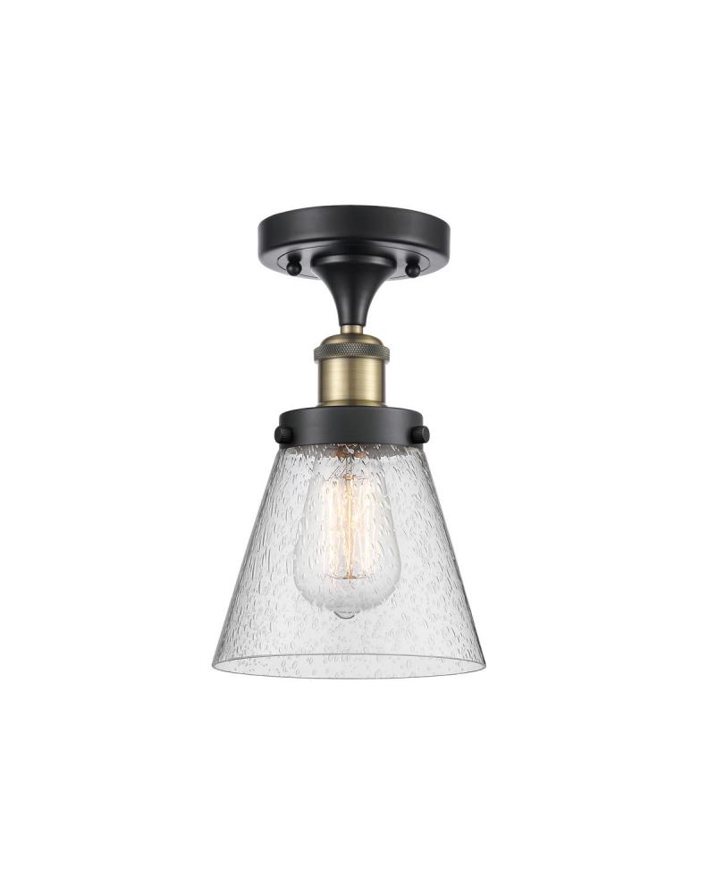 Cone - 1 Light - 6 inch - Black Antique Brass - Semi-Flush Mount