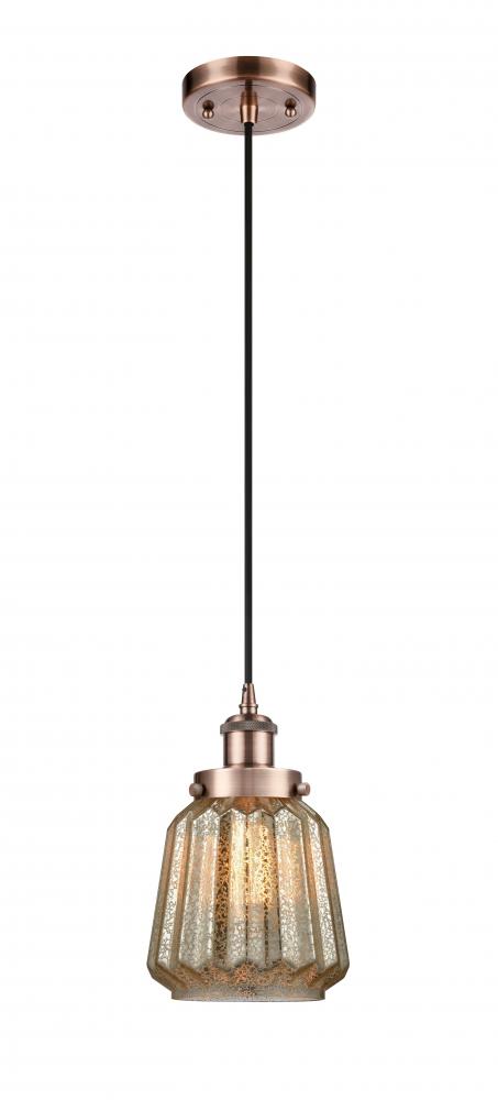 Chatham - 1 Light - 6 inch - Antique Copper - Cord hung - Mini Pendant