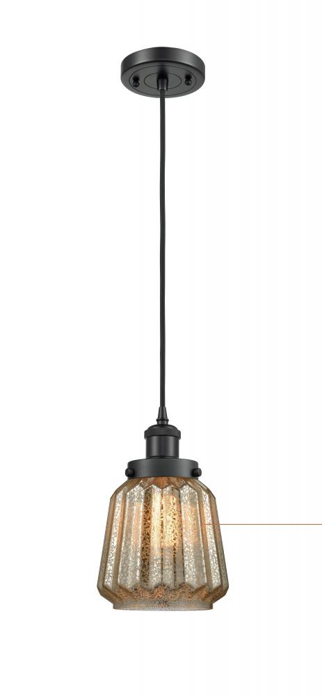 Chatham - 1 Light - 6 inch - Matte Black - Cord hung - Mini Pendant
