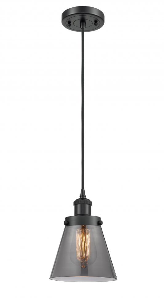 Cone - 1 Light - 6 inch - Matte Black - Cord hung - Mini Pendant