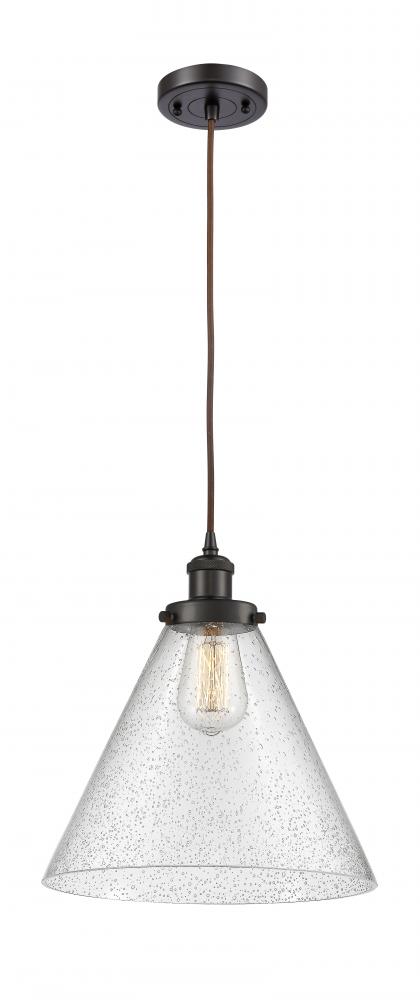 Cone - 1 Light - 12 inch - Oil Rubbed Bronze - Cord hung - Mini Pendant