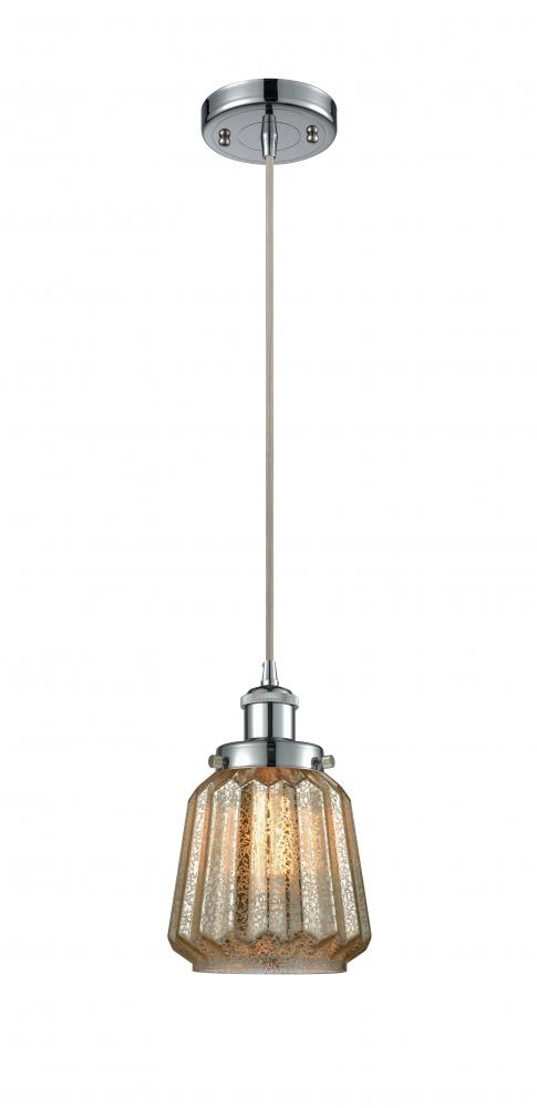 Chatham - 1 Light - 6 inch - Polished Chrome - Cord hung - Mini Pendant