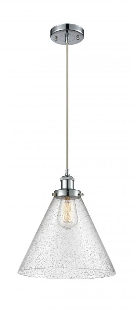 Cone - 1 Light - 12 inch - Polished Chrome - Cord hung - Mini Pendant