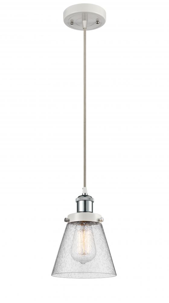 Cone - 1 Light - 6 inch - White Polished Chrome - Cord hung - Mini Pendant