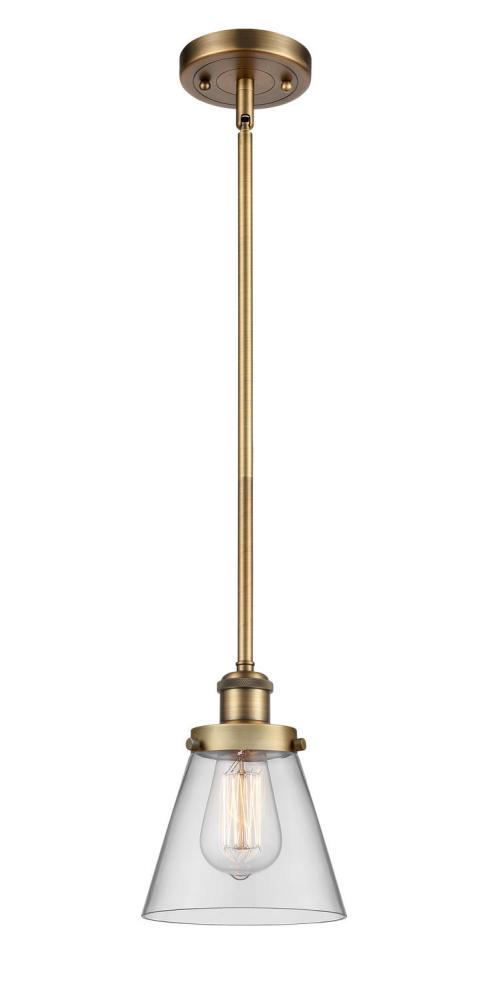 Cone - 1 Light - 6 inch - Brushed Brass - Mini Pendant