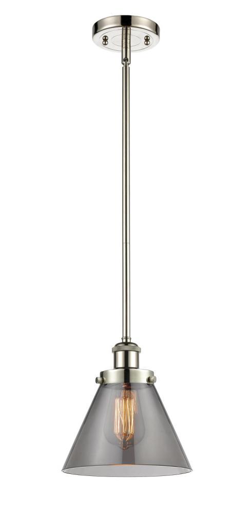 Cone - 1 Light - 8 inch - Polished Nickel - Mini Pendant