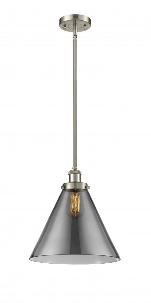 Cone - 1 Light - 12 inch - Brushed Satin Nickel - Mini Pendant