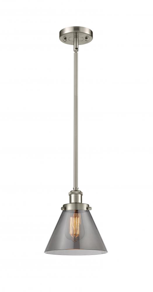 Cone - 1 Light - 8 inch - Brushed Satin Nickel - Mini Pendant