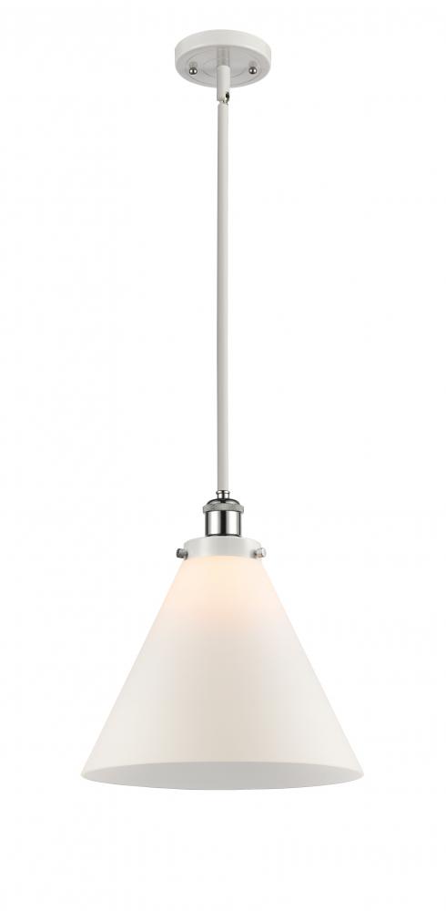 Cone - 1 Light - 12 inch - White Polished Chrome - Mini Pendant