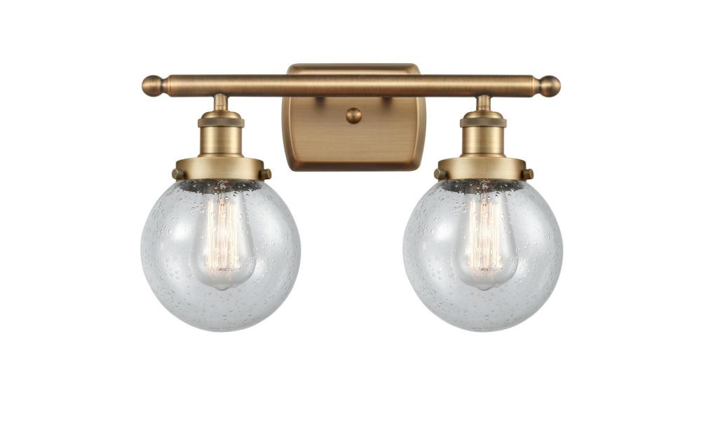 Beacon - 2 Light - 16 inch - Brushed Brass - Bath Vanity Light