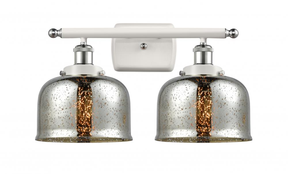 Bell - 2 Light - 18 inch - White Polished Chrome - Bath Vanity Light