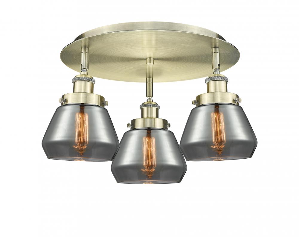 Fulton - 3 Light - 19 inch - Antique Brass - Flush Mount