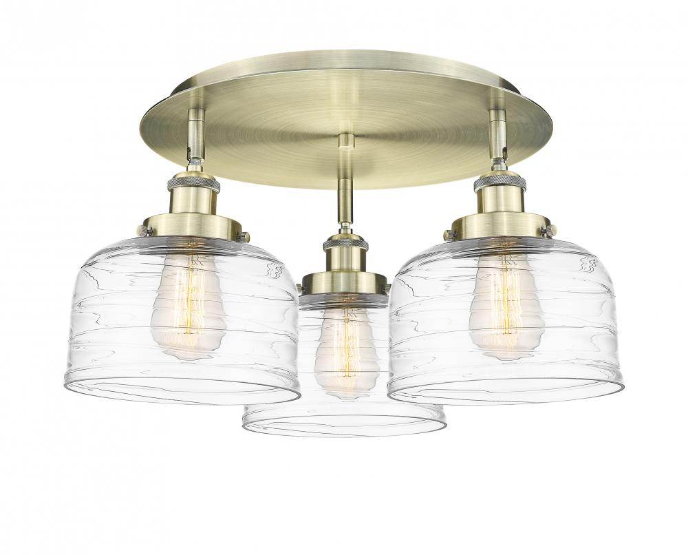 Bell - 3 Light - 20 inch - Antique Brass - Flush Mount