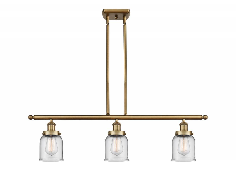 Bell - 3 Light - 36 inch - Brushed Brass - Stem Hung - Island Light