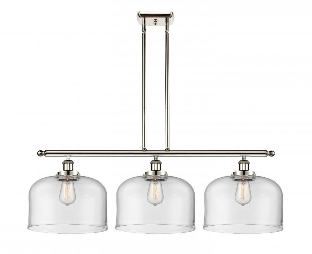 Bell - 3 Light - 36 inch - Polished Nickel - Stem Hung - Island Light