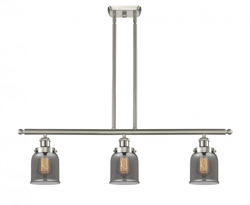 Bell - 3 Light - 36 inch - Brushed Satin Nickel - Stem Hung - Island Light