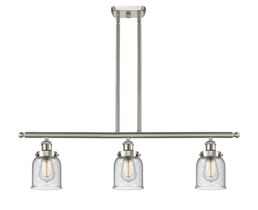 Bell - 3 Light - 36 inch - Brushed Satin Nickel - Stem Hung - Island Light