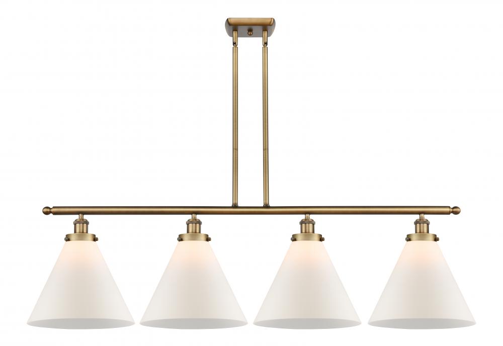 Cone - 4 Light - 48 inch - Brushed Brass - Stem Hung - Island Light