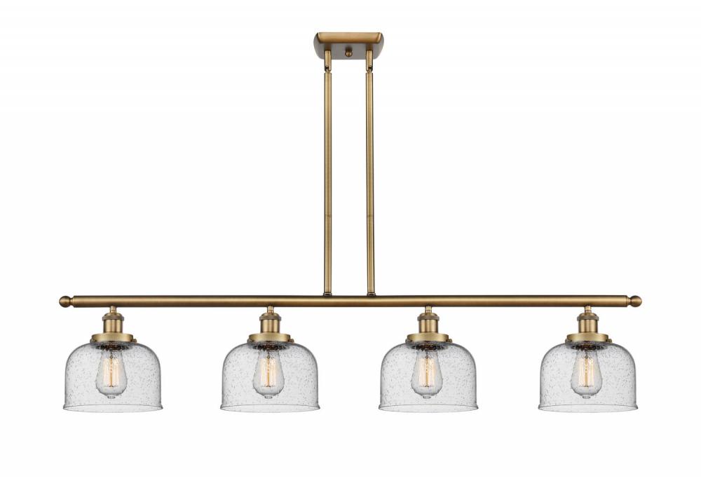 Bell - 4 Light - 48 inch - Brushed Brass - Stem Hung - Island Light