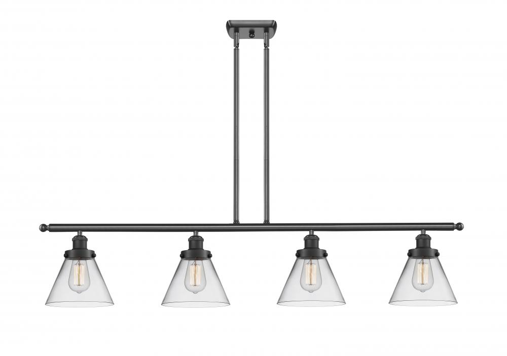 Cone - 4 Light - 48 inch - Matte Black - Stem Hung - Island Light