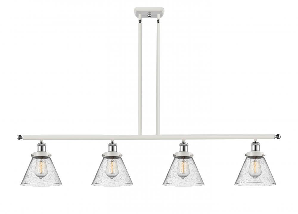 Cone - 4 Light - 48 inch - White Polished Chrome - Stem Hung - Island Light