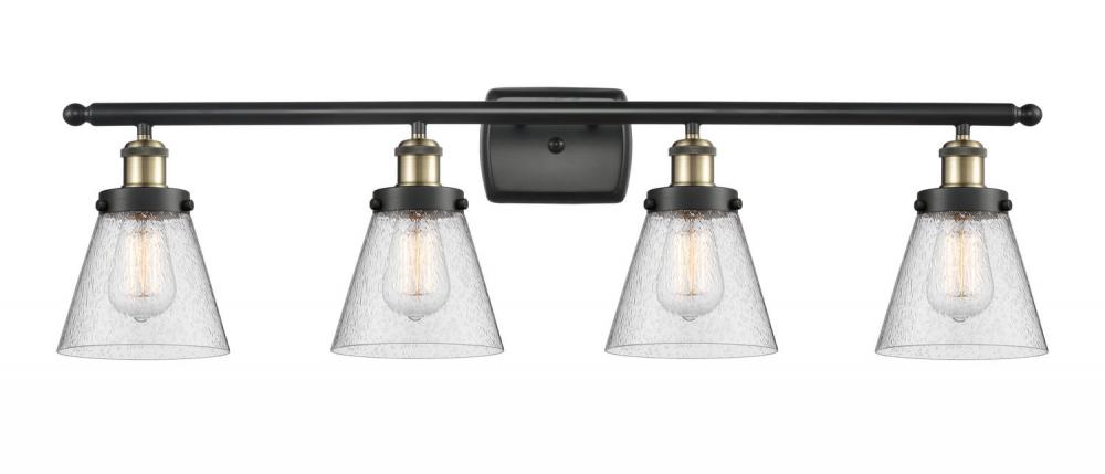 Cone - 4 Light - 36 inch - Black Antique Brass - Bath Vanity Light