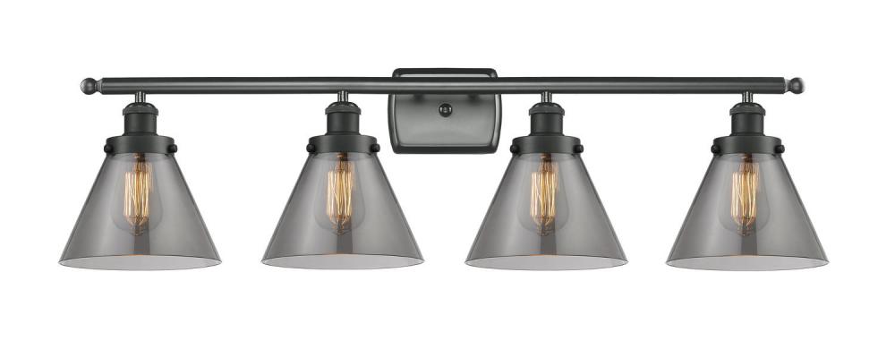 Cone - 4 Light - 38 inch - Matte Black - Bath Vanity Light