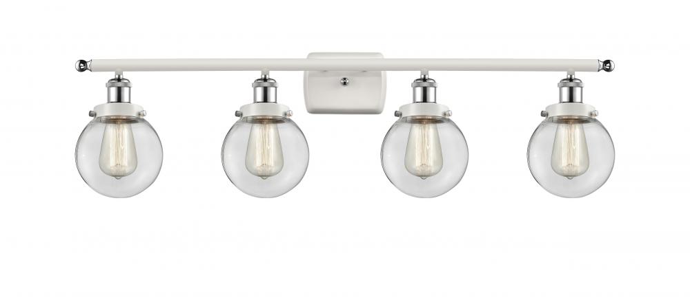 Beacon - 4 Light - 36 inch - White Polished Chrome - Bath Vanity Light