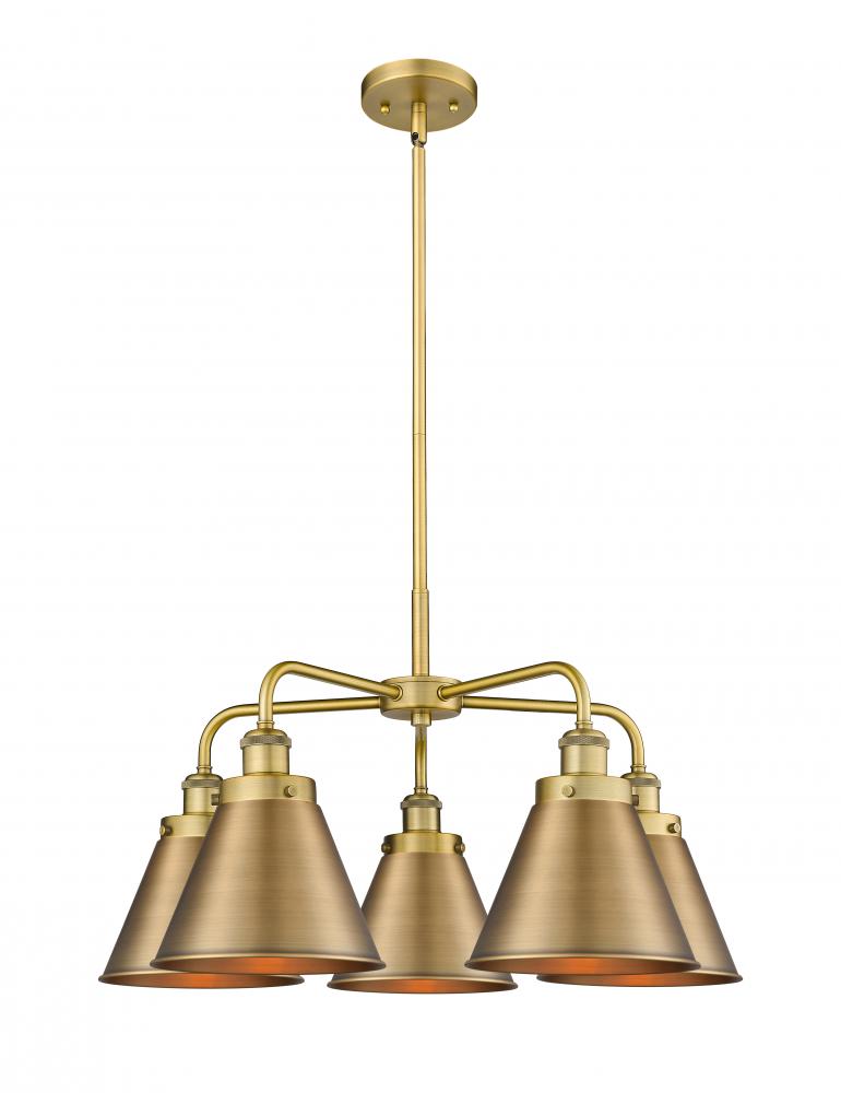 Ballston Urban - 5 Light - 27 inch - Brushed Brass - Chandelier