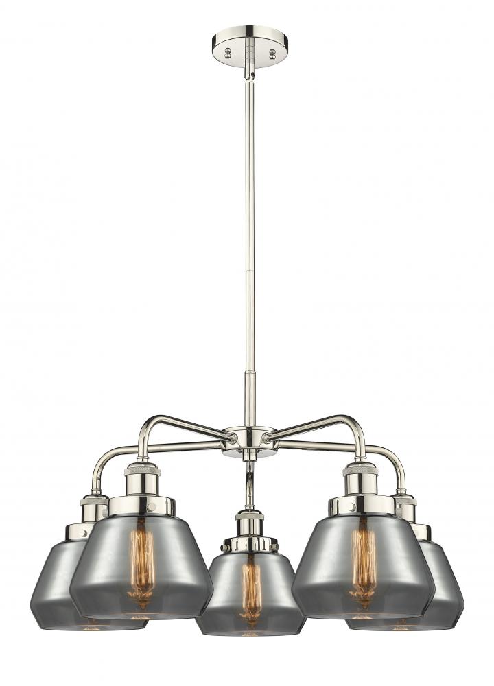 Fulton - 5 Light - 26 inch - Polished Nickel - Chandelier