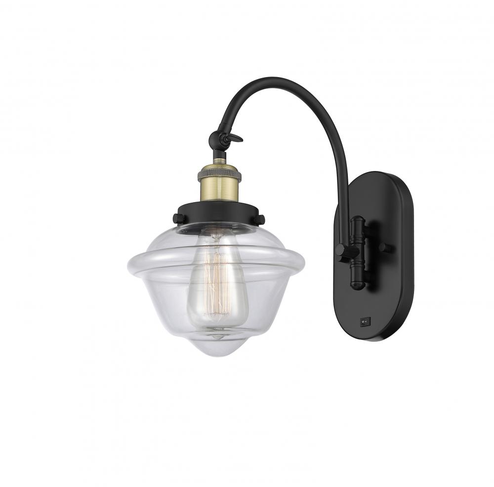 Oxford - 1 Light - 8 inch - Black Antique Brass - Adjustable Swing Arm