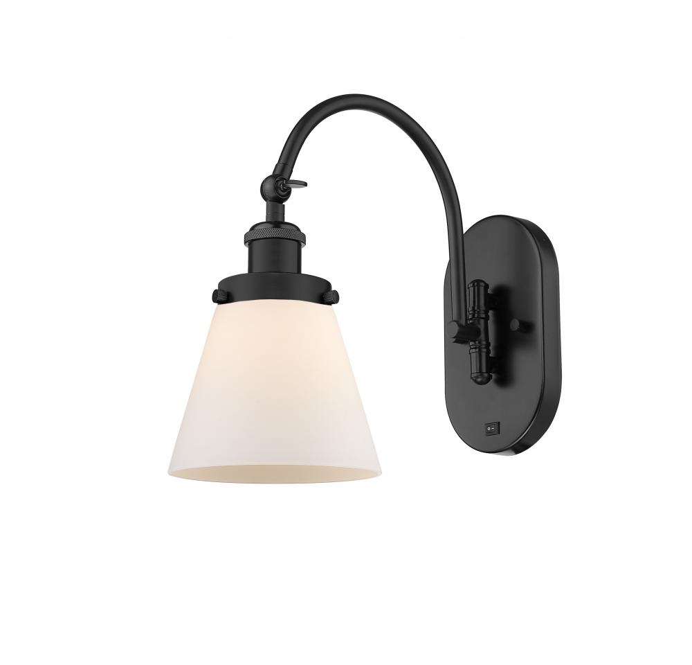 Cone - 1 Light - 6 inch - Matte Black - Adjustable Swing Arm