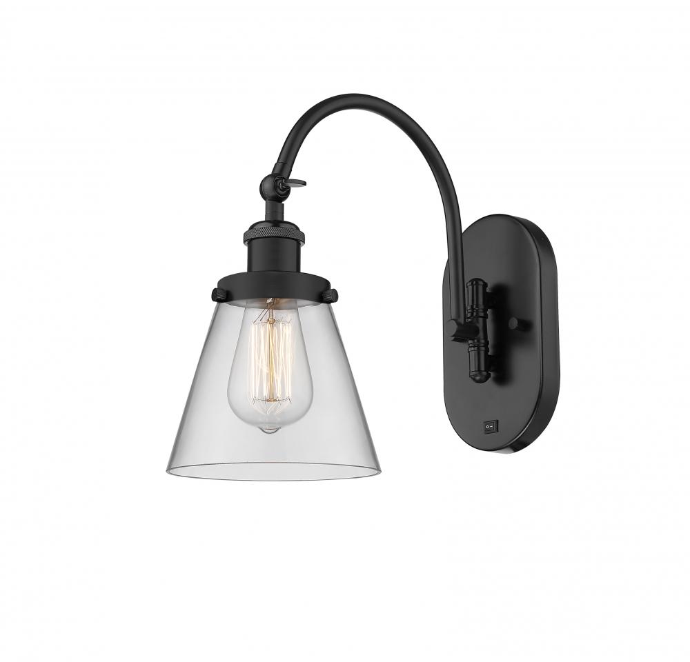 Cone - 1 Light - 6 inch - Matte Black - Adjustable Swing Arm