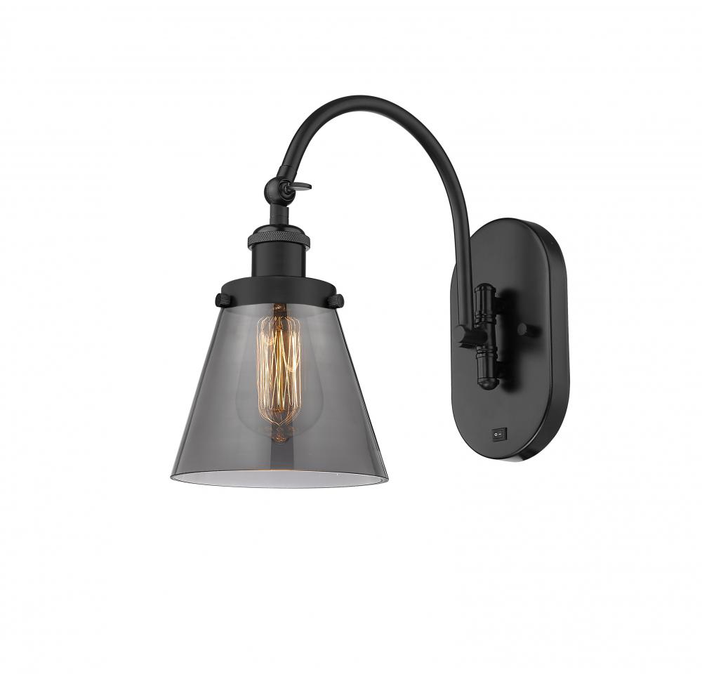 Cone - 1 Light - 6 inch - Matte Black - Adjustable Swing Arm