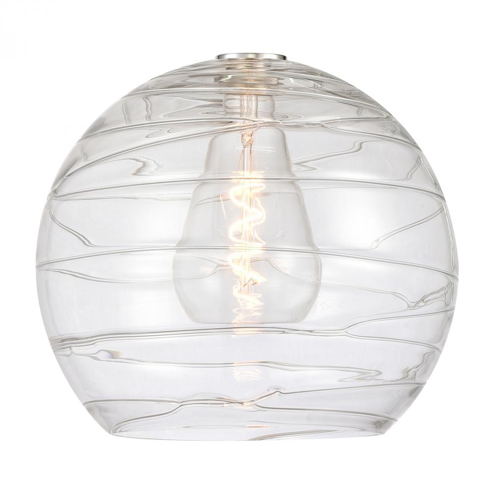 Deco Swirl 14&#34; Clear Glass