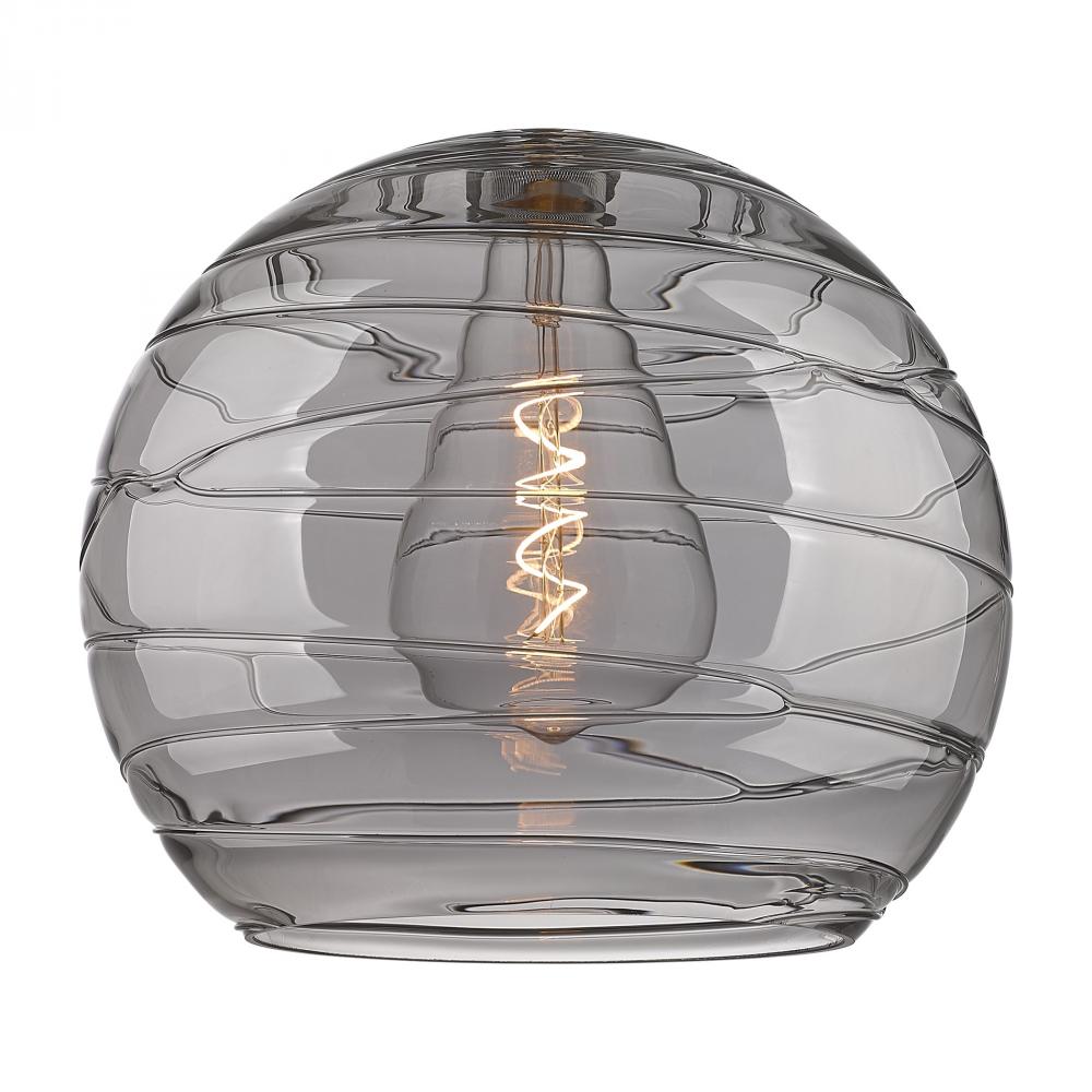 Deco Swirl 14&#34; Light Smoke Glass